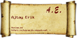 Ajtay Erik névjegykártya